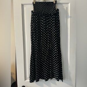 Black and White Polka Dot Skirt Bandeau Set